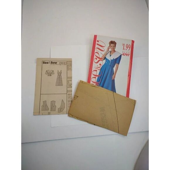 Vintage Butterick 4797 See Sew 2 Piece Dress Jacket Misses 6-8-10 UNCUT … - Picture 7 of 9